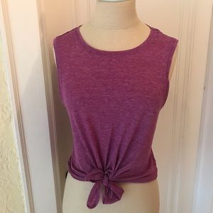 Topshop Purple Crop Tank Top with Front Tie